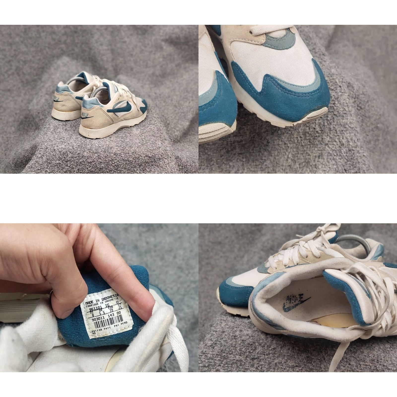 Nike VINTAGE Nike Outburst Sneaker Womens 8 White Blue 90s Casual Canvas Low Top Vintage 96's Nike Outburst Sneakers Size US 8 / IT 38 - 11 Thumbnail