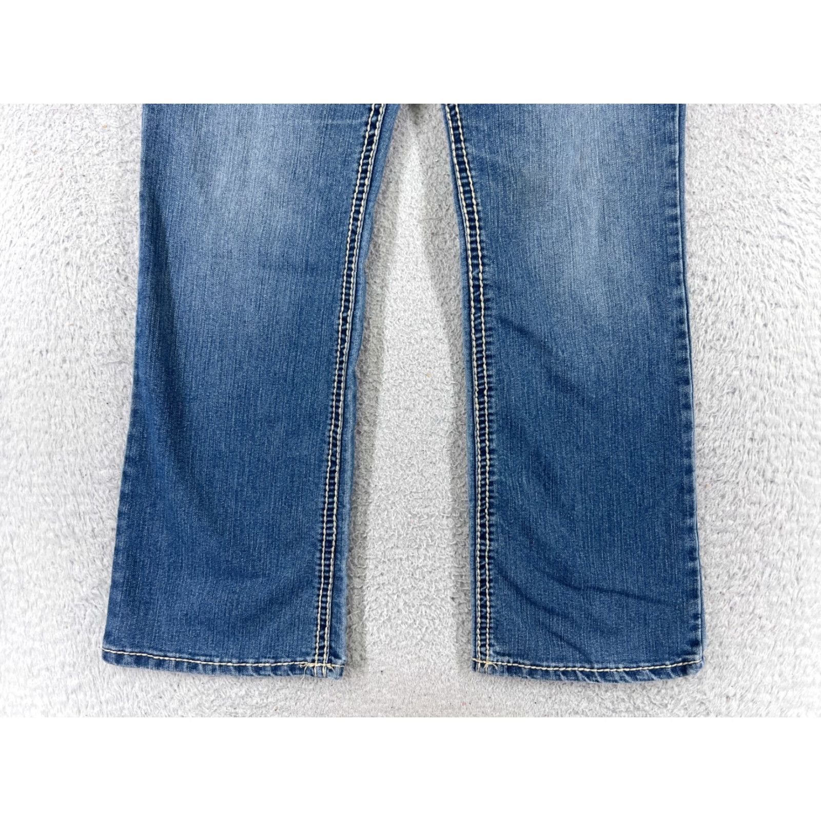 Nine West Nine West Jeans Womens 8 Blue Denim Bootcut 30x30 Regular Mid Wash Embellished Bling Logo 5-Pocket Designer American Classic Pattern Solid Size 30" / US 8 / IT 44 - 2 Thumbnail