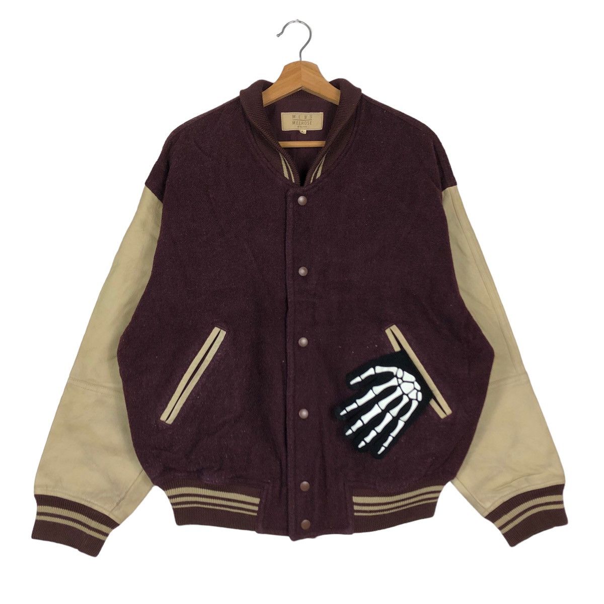 Issey Miyake 🔥90’s Vintage Varisty Jacket Men’s Melrose Leather Big Logo Size US L / EU 52-54 / 3 - 3 Thumbnail