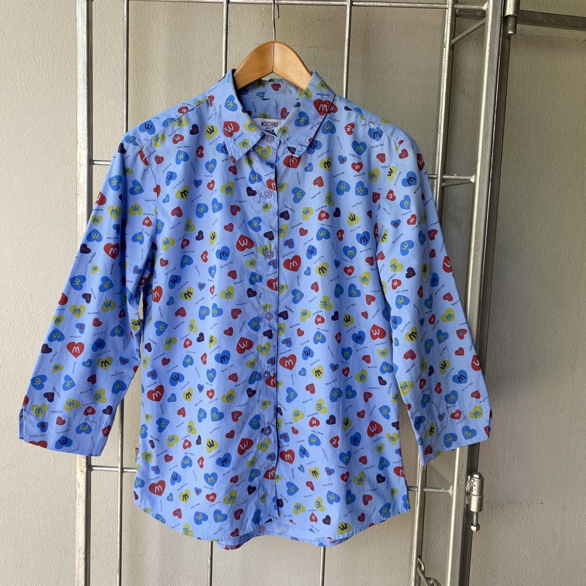 Moschino MOSCHINO Blue M&M Print Shirt Size L / US 10 / IT 46 - 13 Thumbnail