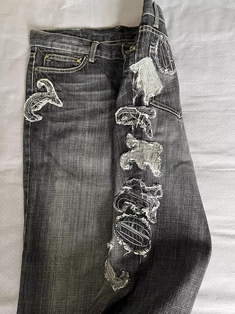 Yohji Yamamoto Tornado Mart Vintage Flared Jeans in Gray-2506 Size 33" - 4 Thumbnail