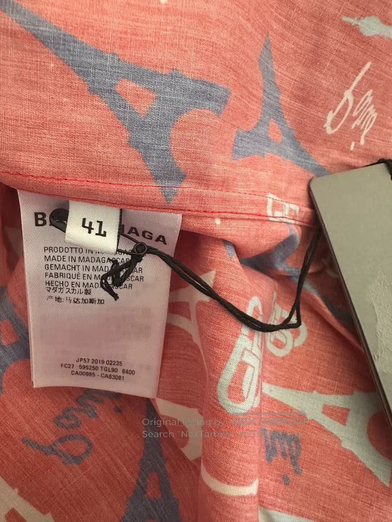 Balenciaga Balenciaga size 41 Eiffel Tower Full Logo Red Short Sleeve Size US M / EU 48-50 / 2 - 8 Thumbnail