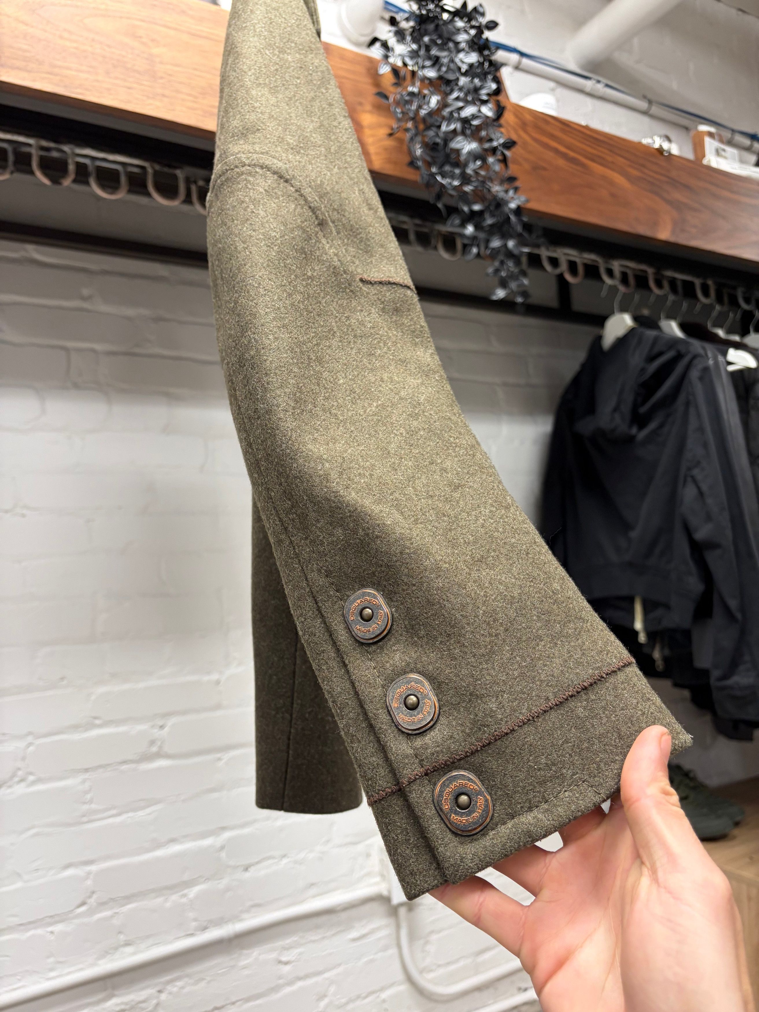 Dsquared2 2000s Dsquared2 Heavy Wool Military Green Coat Size US L / EU 52-54 / 3 - 2 Thumbnail