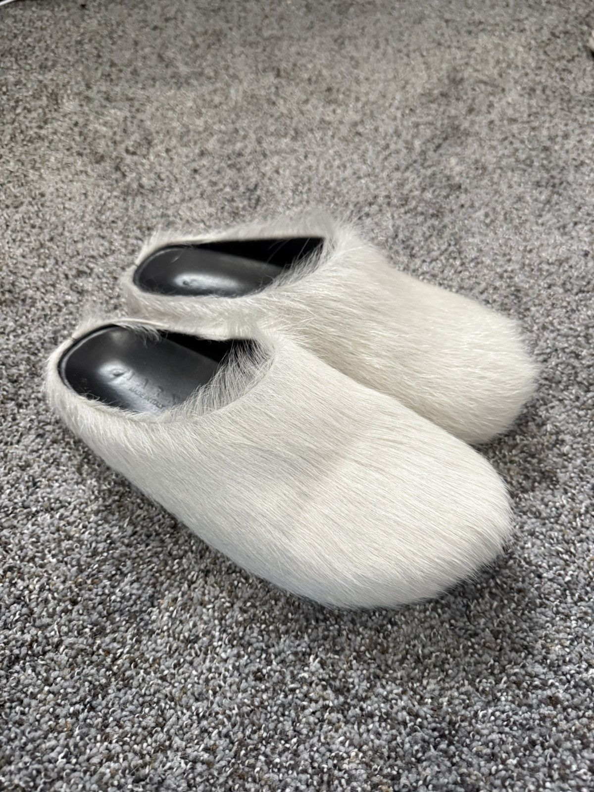 Marni Fur Slides White
