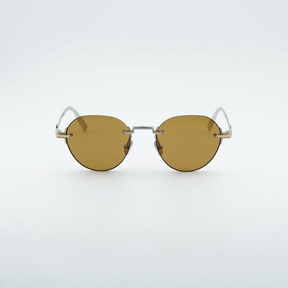 Dior Dior CD DIAMOND R5U F2H0 Sunglasses Gold/Silver Oval Frame Size ONE SIZE - 6 Thumbnail