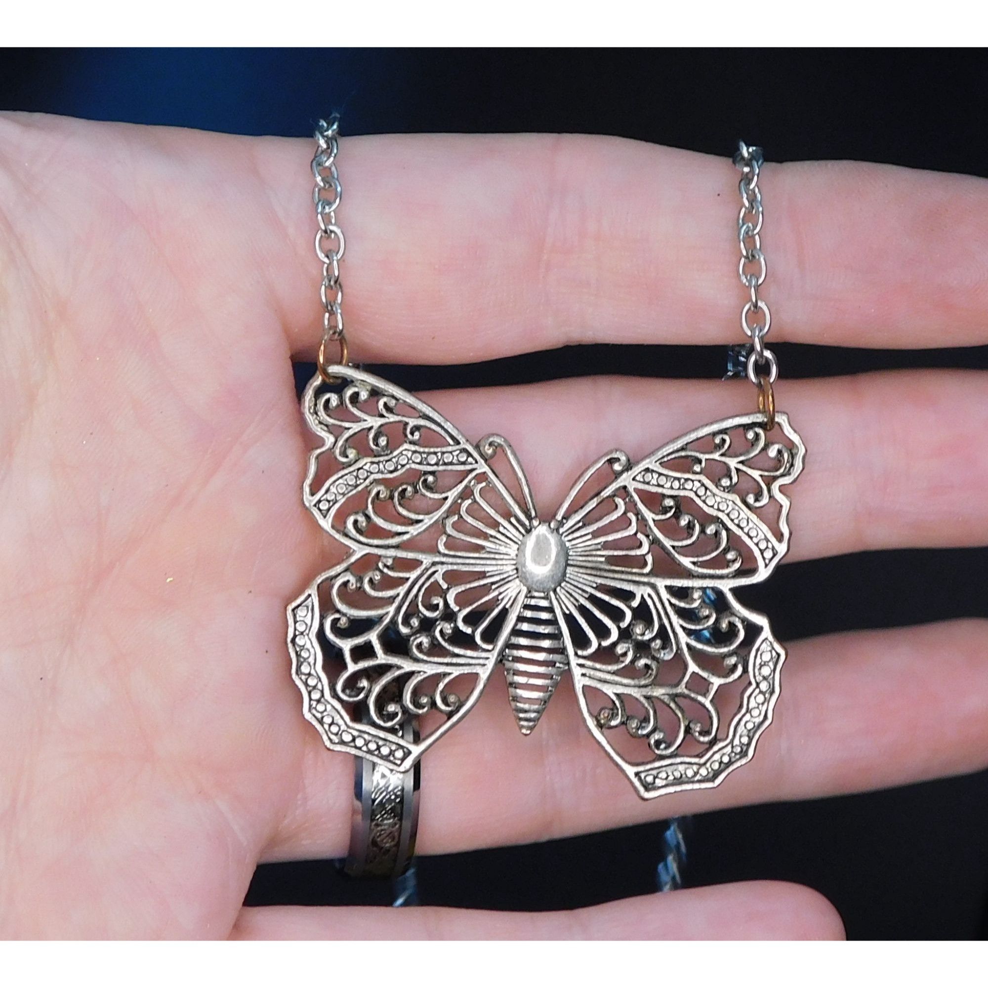 Other Whimsical Fairycore Filigree Butterfly Necklace Size ONE SIZE - 2 Thumbnail