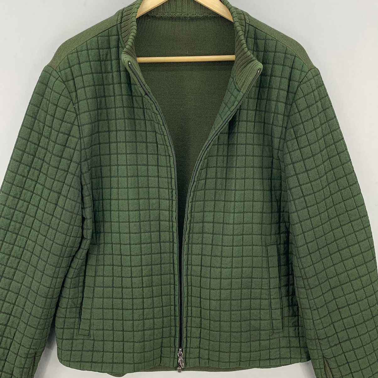 Japanese Brand Japan Made Half Knitted Checkered Quilted Bomber Jacket Size US S / EU 44-46 / 1 - 8 Thumbnail