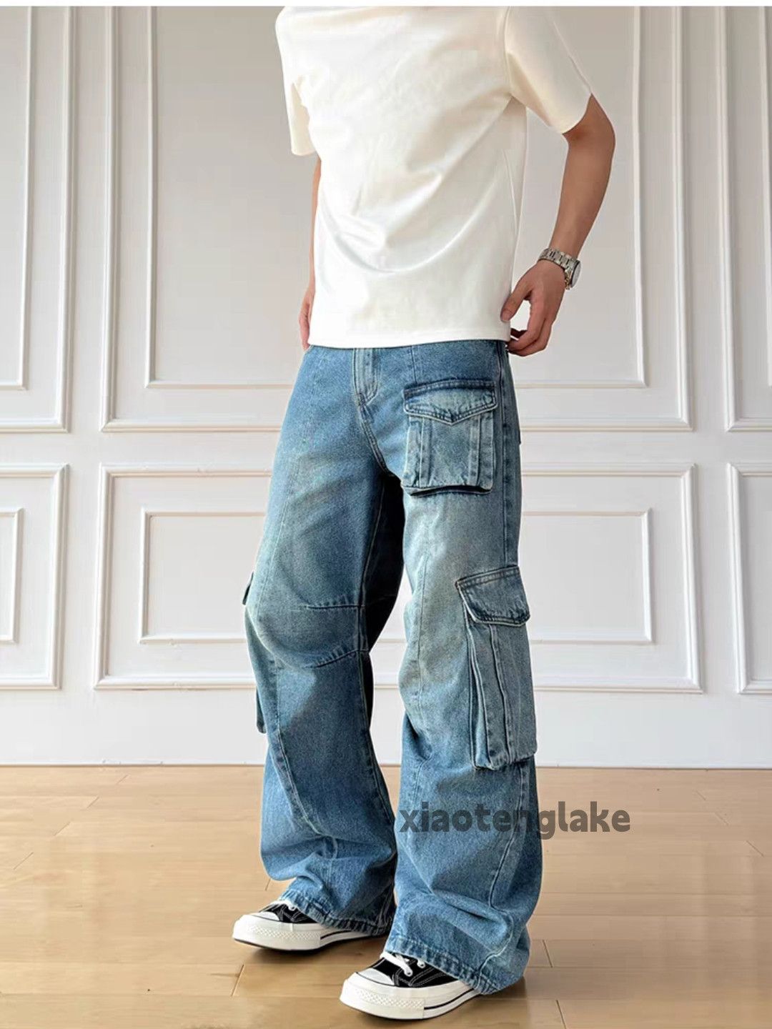 Jean ltx vintage washed faded loose baggy skate cargo jeans Size US 32 / EU 48 - 8 Thumbnail