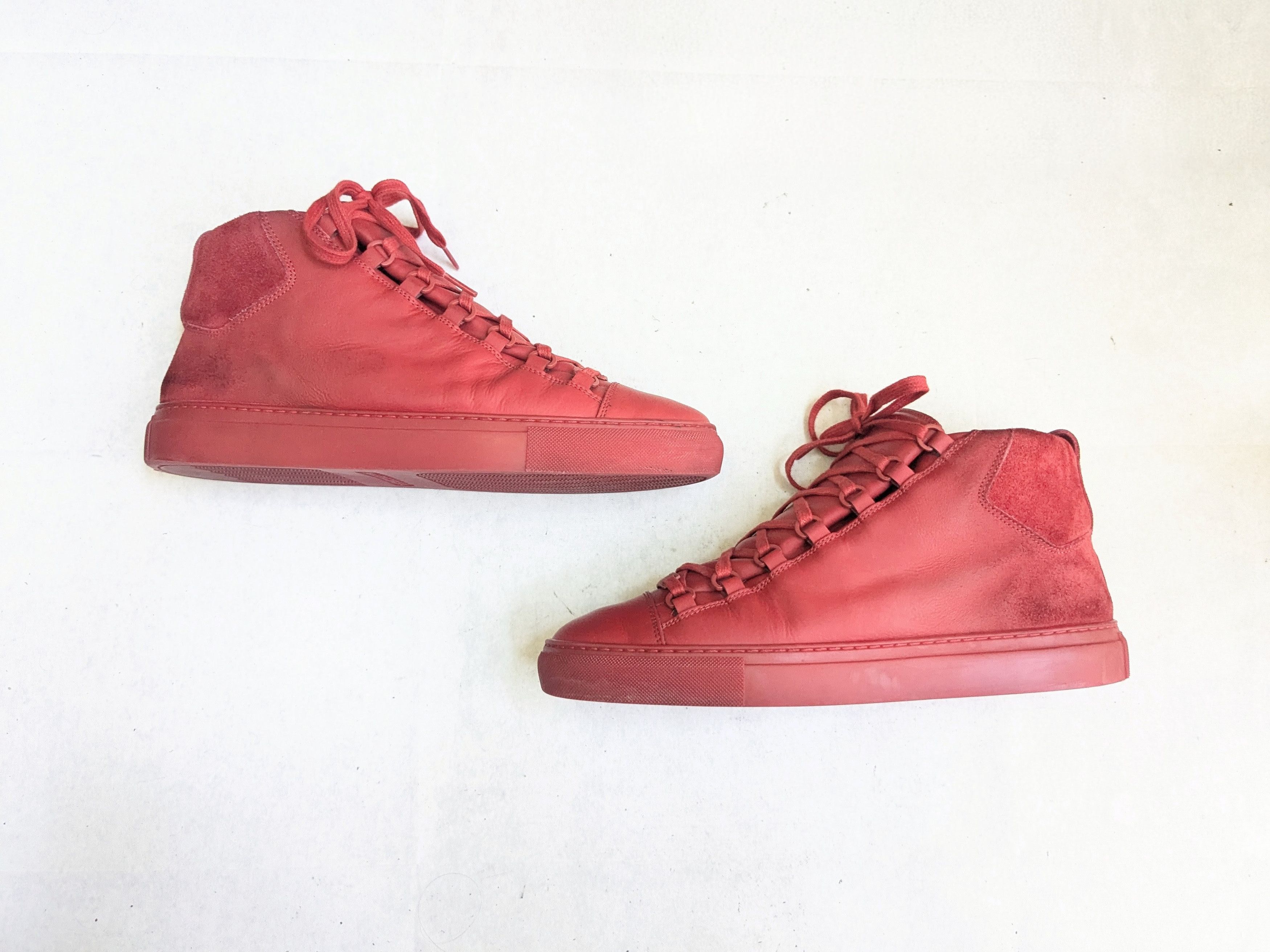 Balenciaga Balenciaga Arena Sneakers Red 10 High Tops Leather Size US 10 / EU 43 - 1 Thumbnail