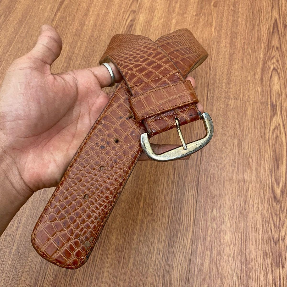 If Six Was Nine × Japanese Brand × Le Grande Bleu (L.G.B.) Brown belt croco pattern Size ONE SIZE - 2 Thumbnail
