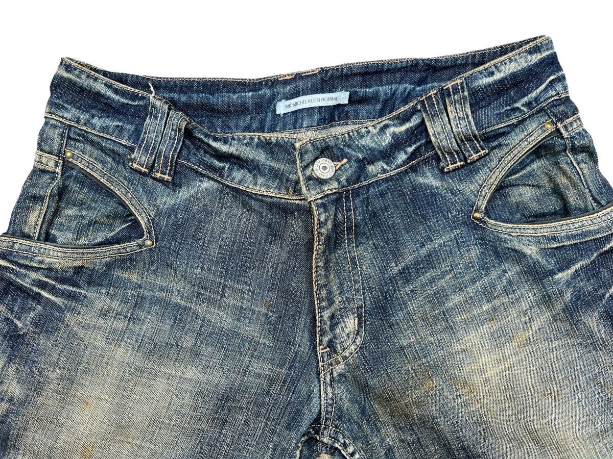 Michel Klein Michael Klein Distressed Faded Flare Denim Jeans 34x33 Size 34" / US 12 / IT 48 - 7 Thumbnail