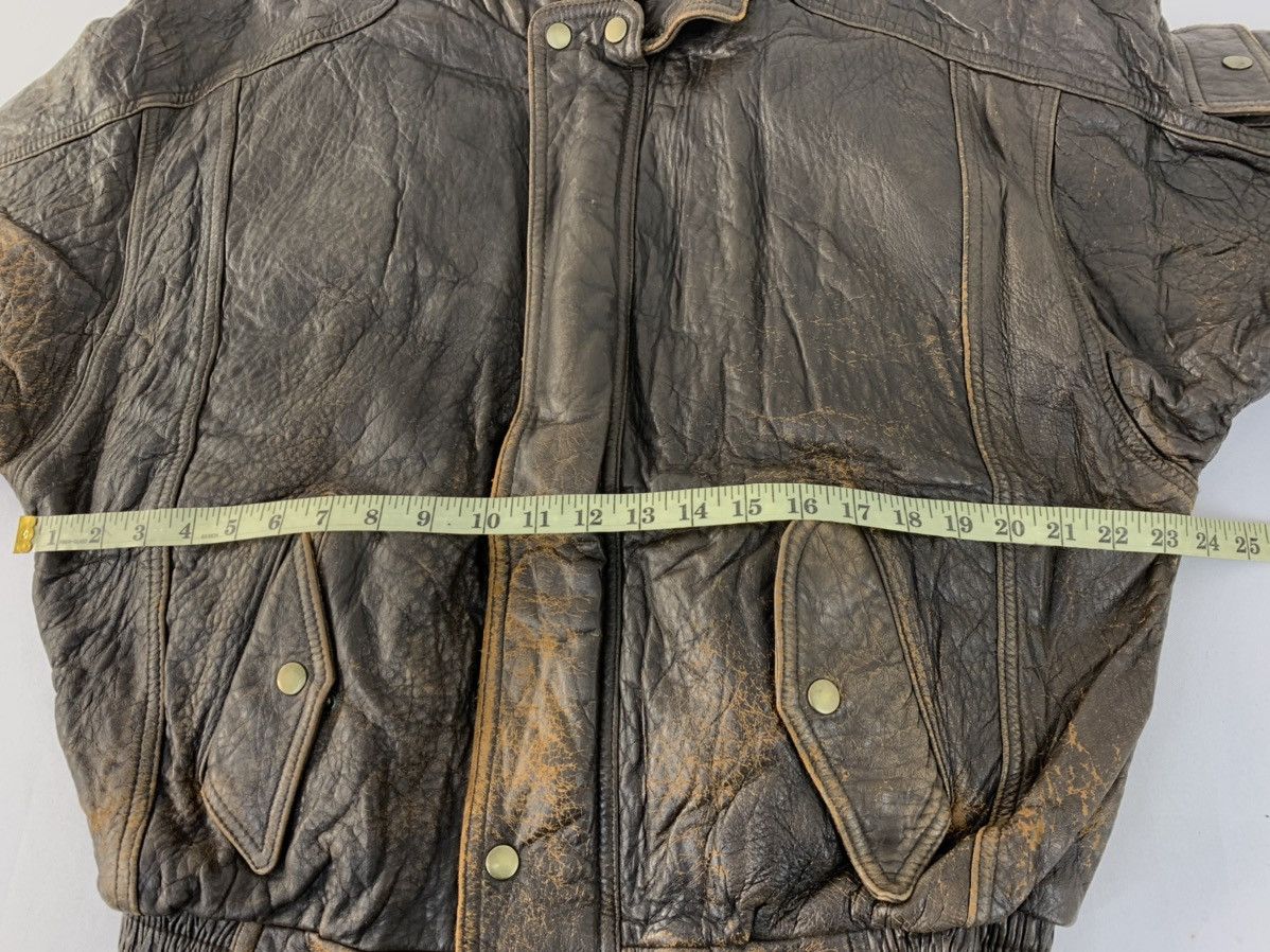 Genuine Leather 90s Japanese Uno Uomo Bomber Leather Jacket Sherpa Inner Size US L / EU 52-54 / 3 - 10 Thumbnail