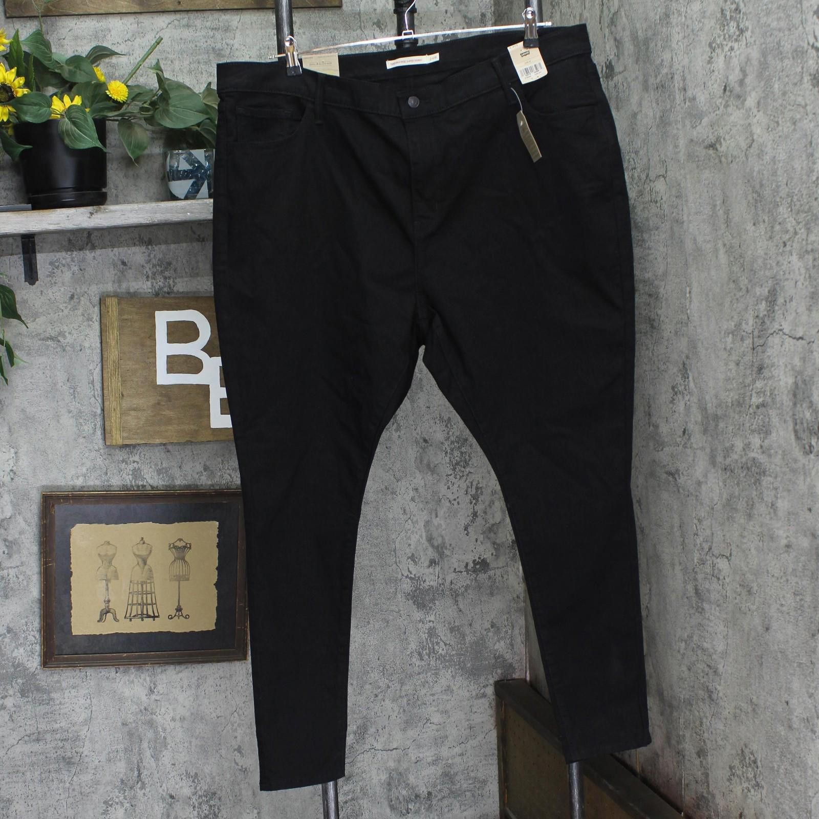 Levi's Nwt Levis 720 Rise Super Skinny Jeans Pants Black Night 24w Size 42" / US 20 - 1 Thumbnail