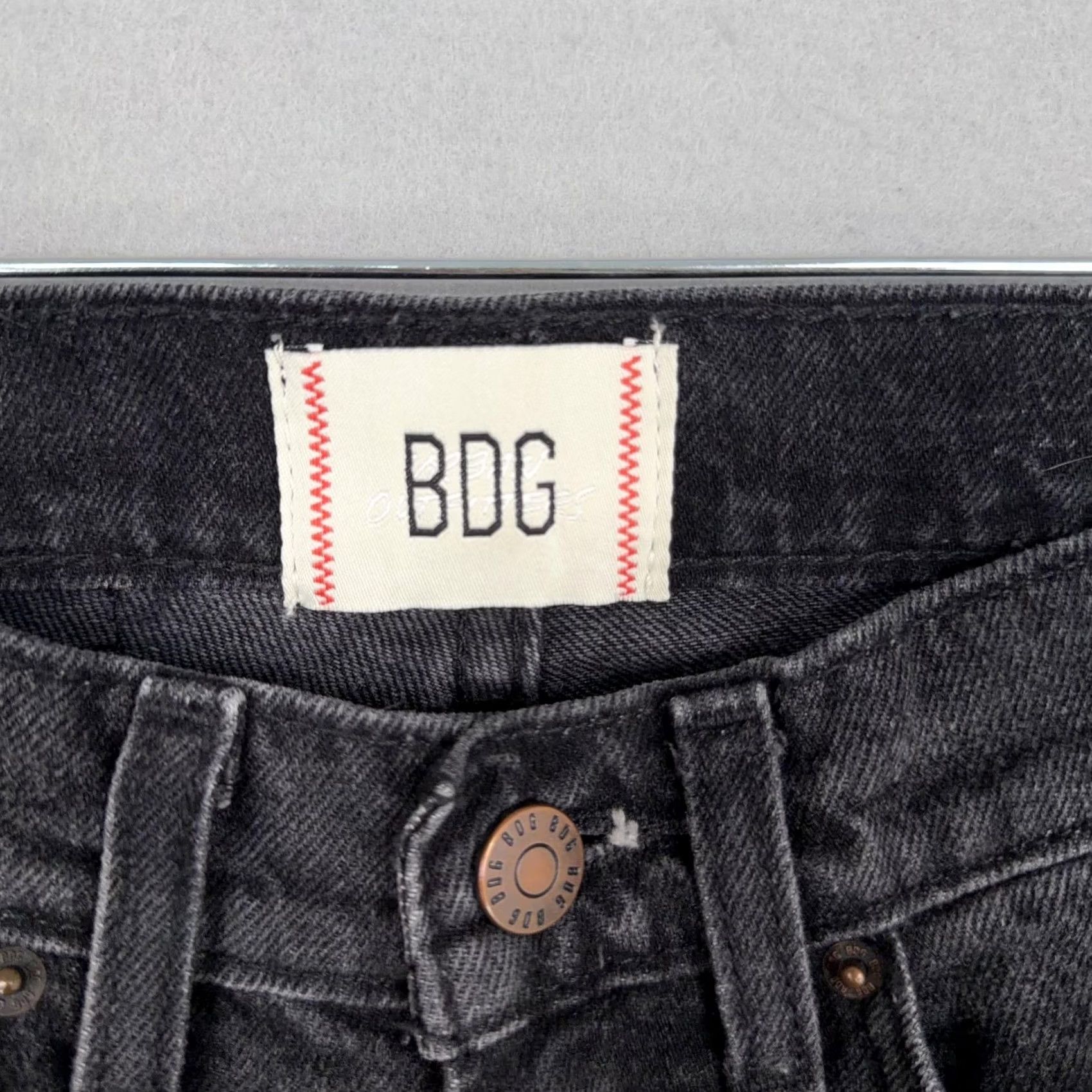 Bdg BDG Jeans Womens 25 Black Cowboy Jean High Rise Straight 100% Cotton Jeans Mens? Girls? Size 42" / US 20 - 4 Thumbnail