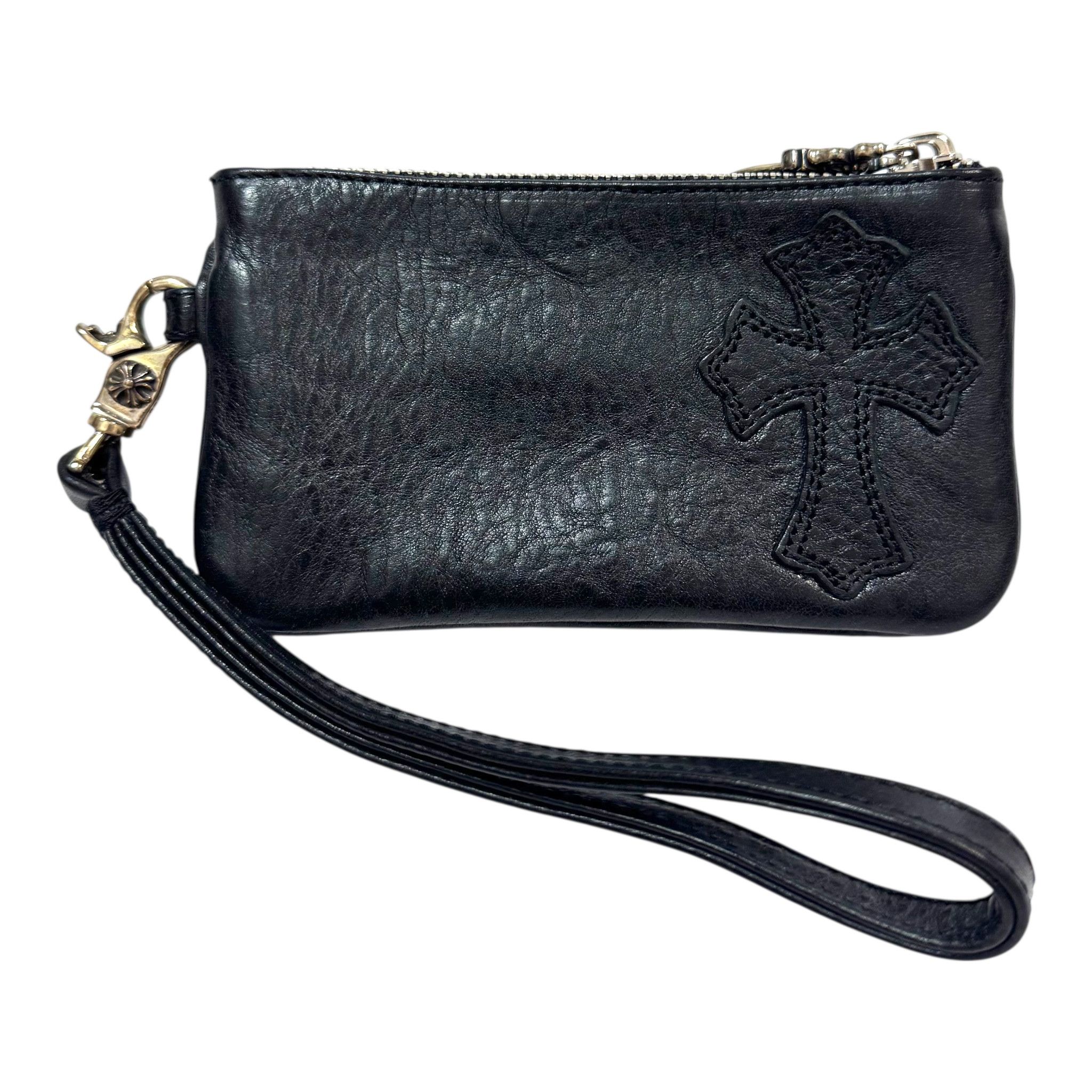 Chrome Hearts Wristlet Leather Cross Patch Wallet Black Size ONE SIZE - 1 Thumbnail