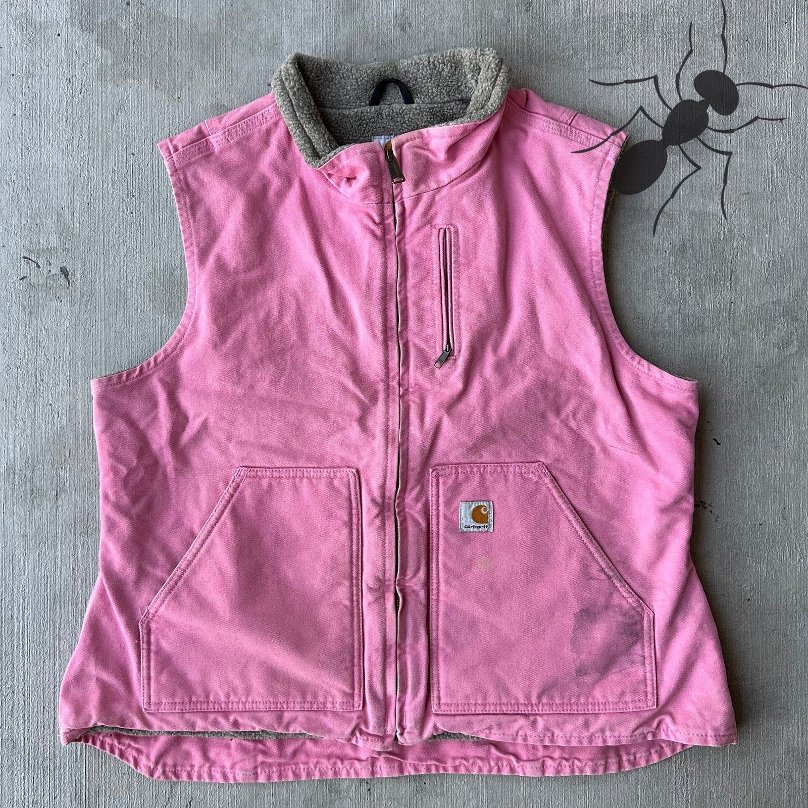 Vintage Y2K Carhartt WOMENS WV001 PKR pink work wear vest