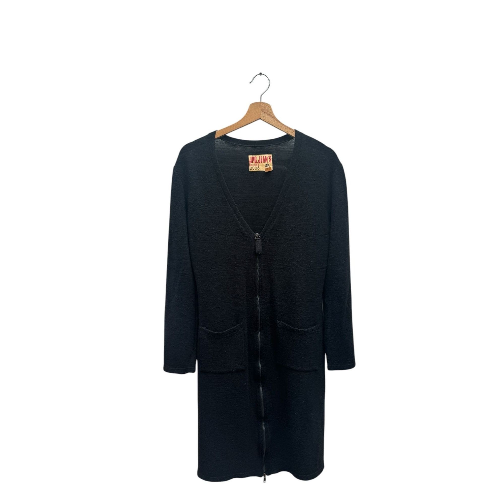Jean Paul Gaultier Vintage Black Wool Front zipped Dress Size L / US 10 / IT 46 - 3 Thumbnail
