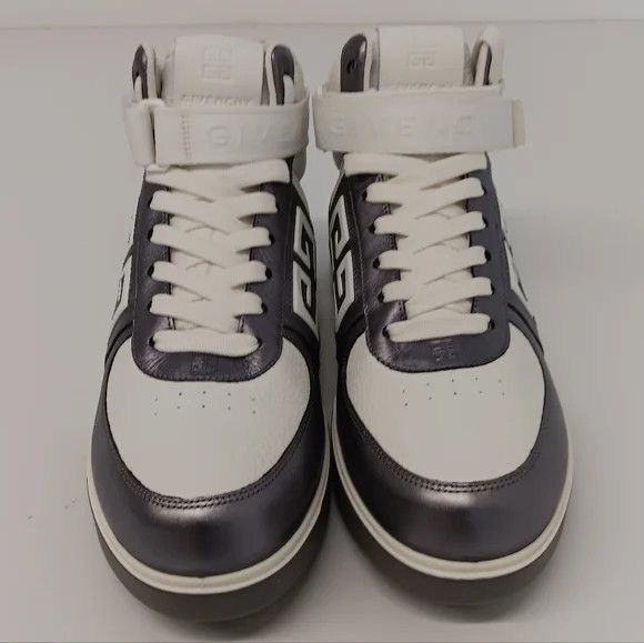 Givenchy GIVENCHY G4 Strapped White Logo High Top Sneakers- EU43/US10 Size US 10 / EU 43 - 3 Thumbnail