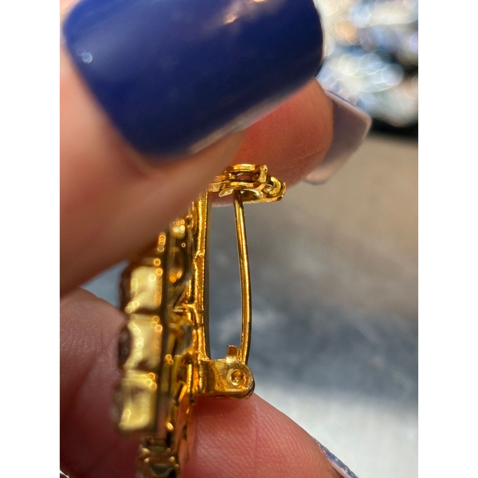 Other Vintage Rhinestone ART DECO TELEPHONE Style Brooch 1.75” Size ONE SIZE - 4 Thumbnail