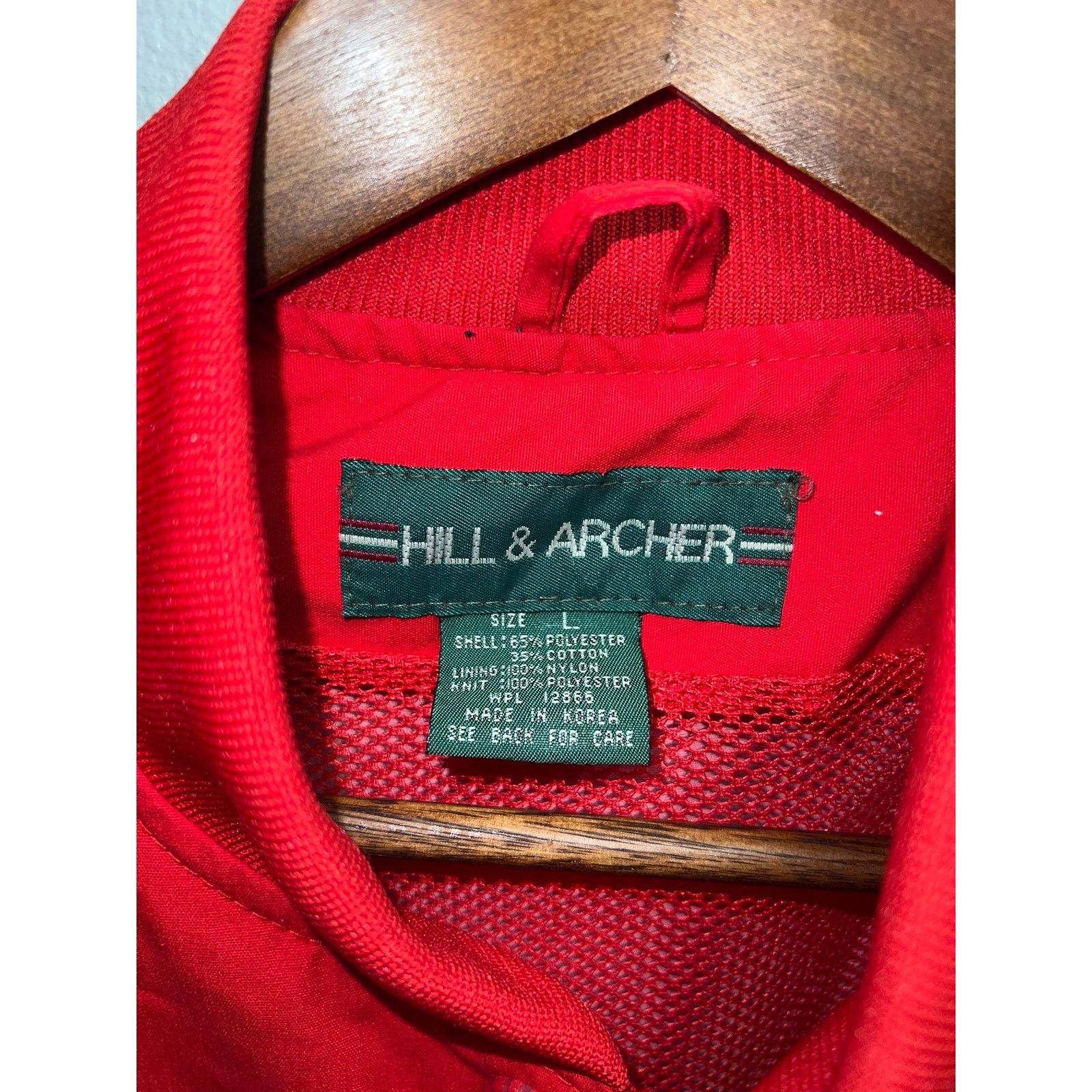Vintage Vintage Hill & Archer Red Jacket Full Zip Nylon Coat 90s L Size US L / EU 52-54 / 3 - 5 Thumbnail