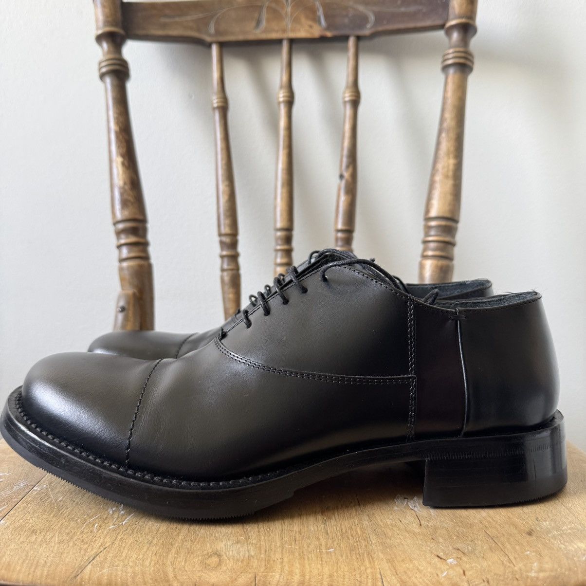 Miu Miu Miu Miu 1990’s Bi-Color Black/Brown Oxford Leather Shoes Size US 9.5 / EU 42-43 - 6 Thumbnail