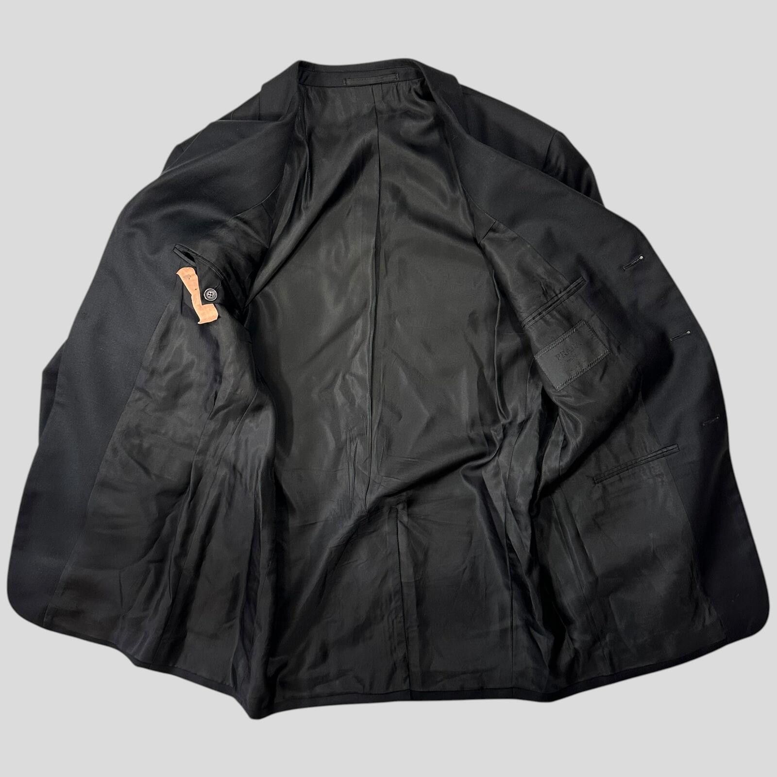 Prada Prada 00’s Virgin Wool Black Suit Blazer + Trousers - M/L Size 50R - 7 Thumbnail