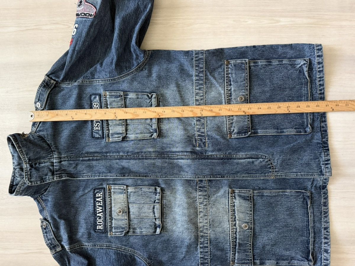 Vintage Vintage Rocawear Denim Military Jacket / Coat- Patches Sz XL Size XL / US 12-14 / IT 48-50 - 8 Thumbnail