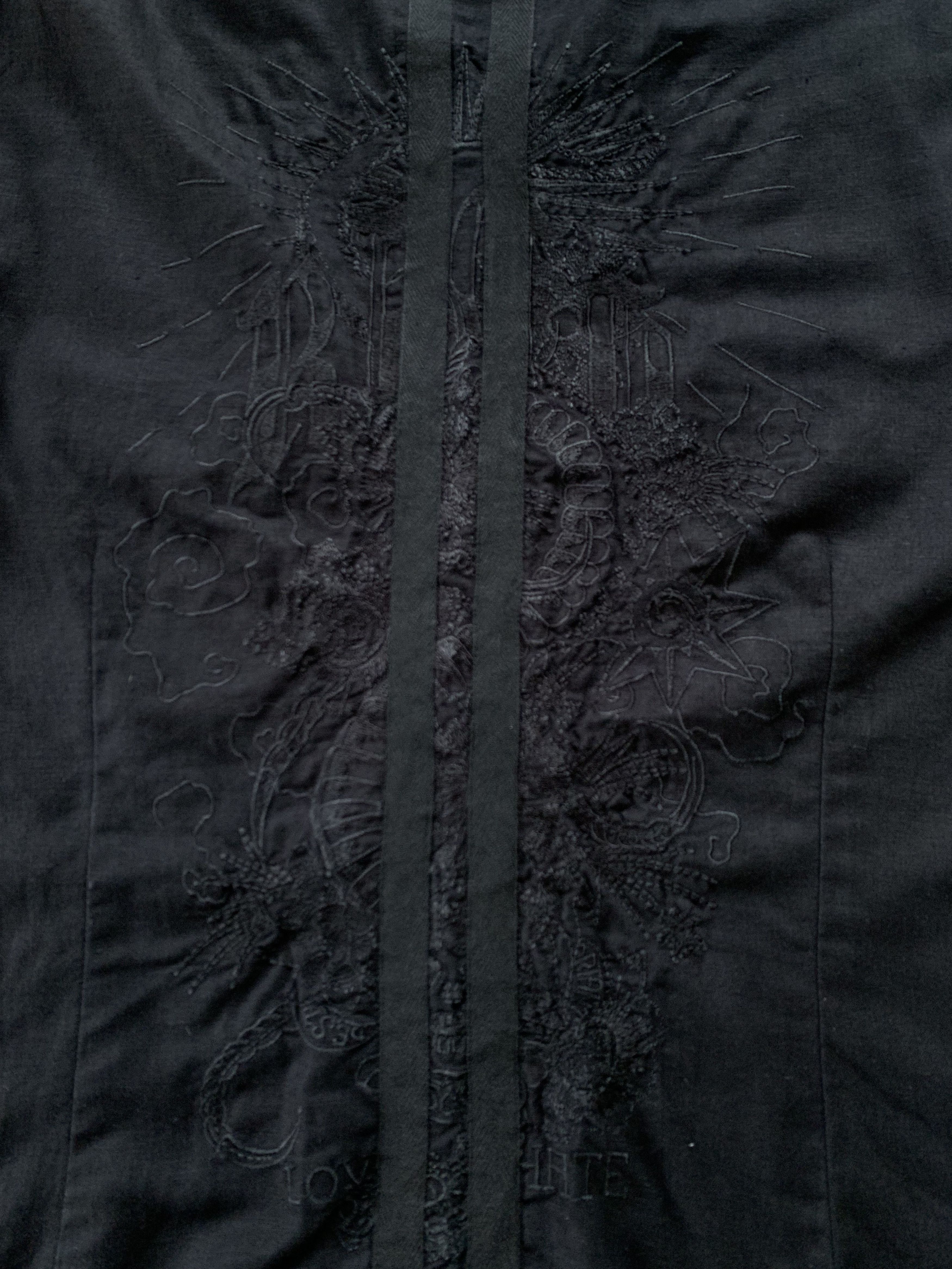 John Richmond Men's John Richmond Denim Black Linen Shirt With Embroidery Size US M / EU 48-50 / 2 - 9 Thumbnail