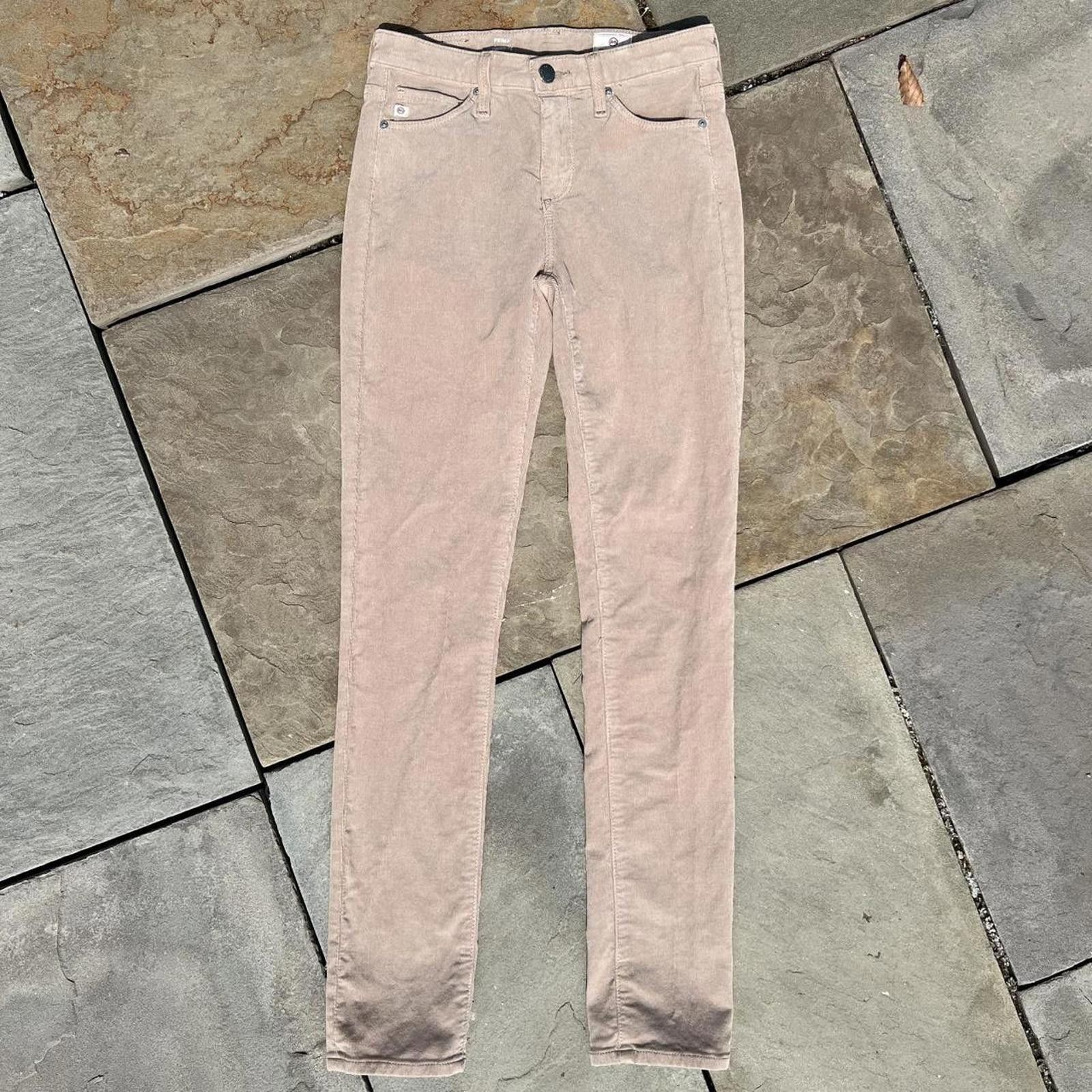 AG Adriano Goldschmied Tan Corduroy Cigarette Leg Pants Size 42" / US 20 - 1 Thumbnail