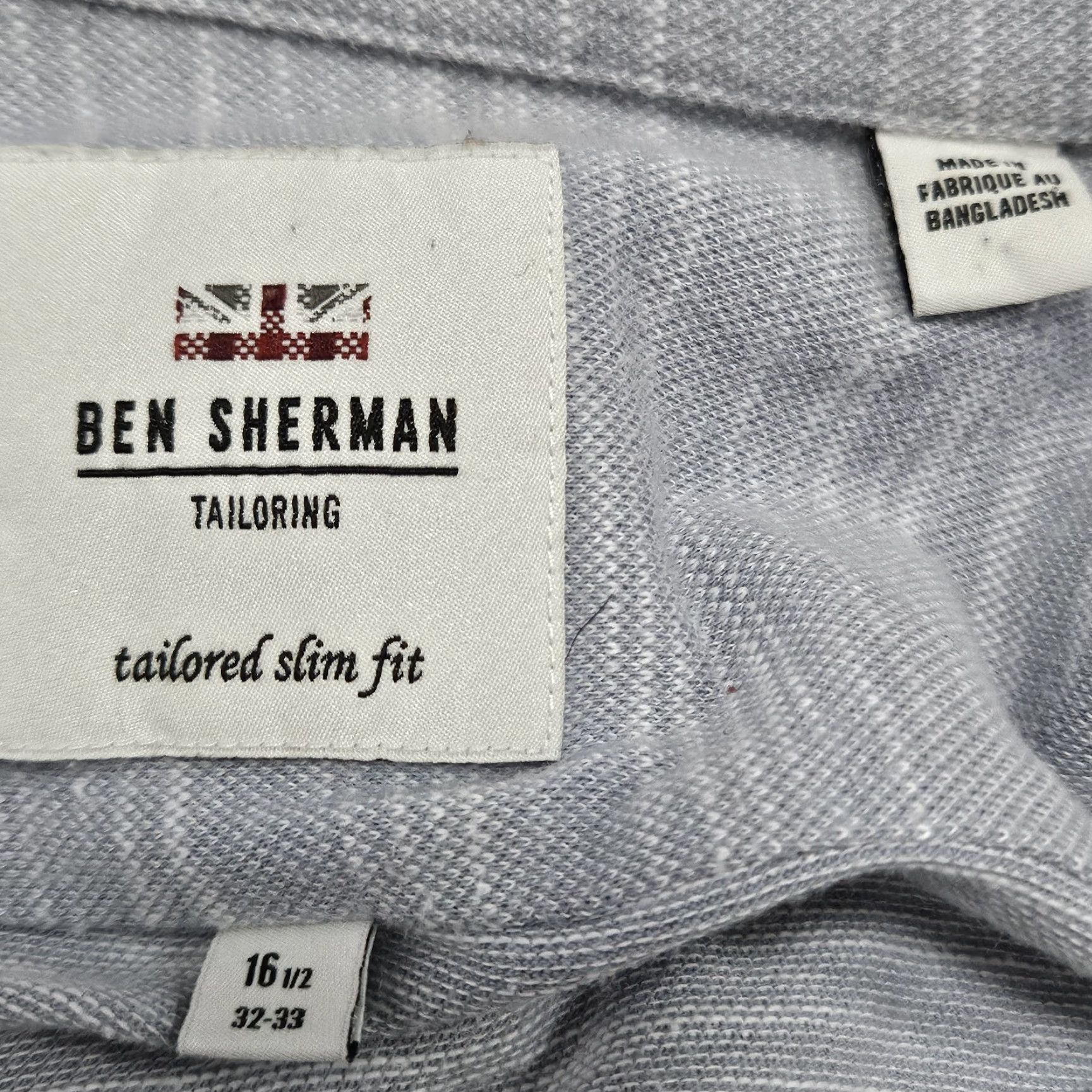 Ben Sherman Ben Sherman Blue Tailored Slim Fit Button Up Long Sleeve Shirt Large 16.5 32-33 Mens Size US L / EU 52-54 / 3 - 3 Thumbnail