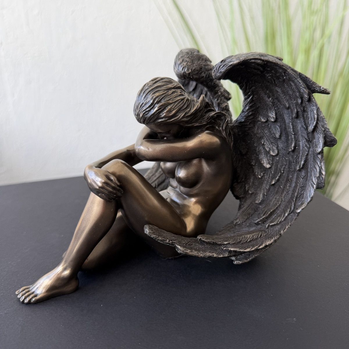 Other Sad Angel Figurine Statue Bronze Finish Polystone Statue Size ONE SIZE - 2 Thumbnail