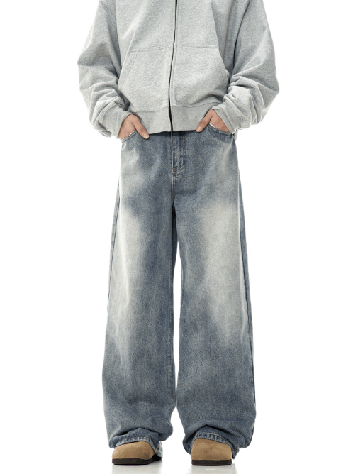 Japanese Brand × Jean American retro washed wide-leg simple loose jeans Size US 32 / EU 48 - 1 Thumbnail