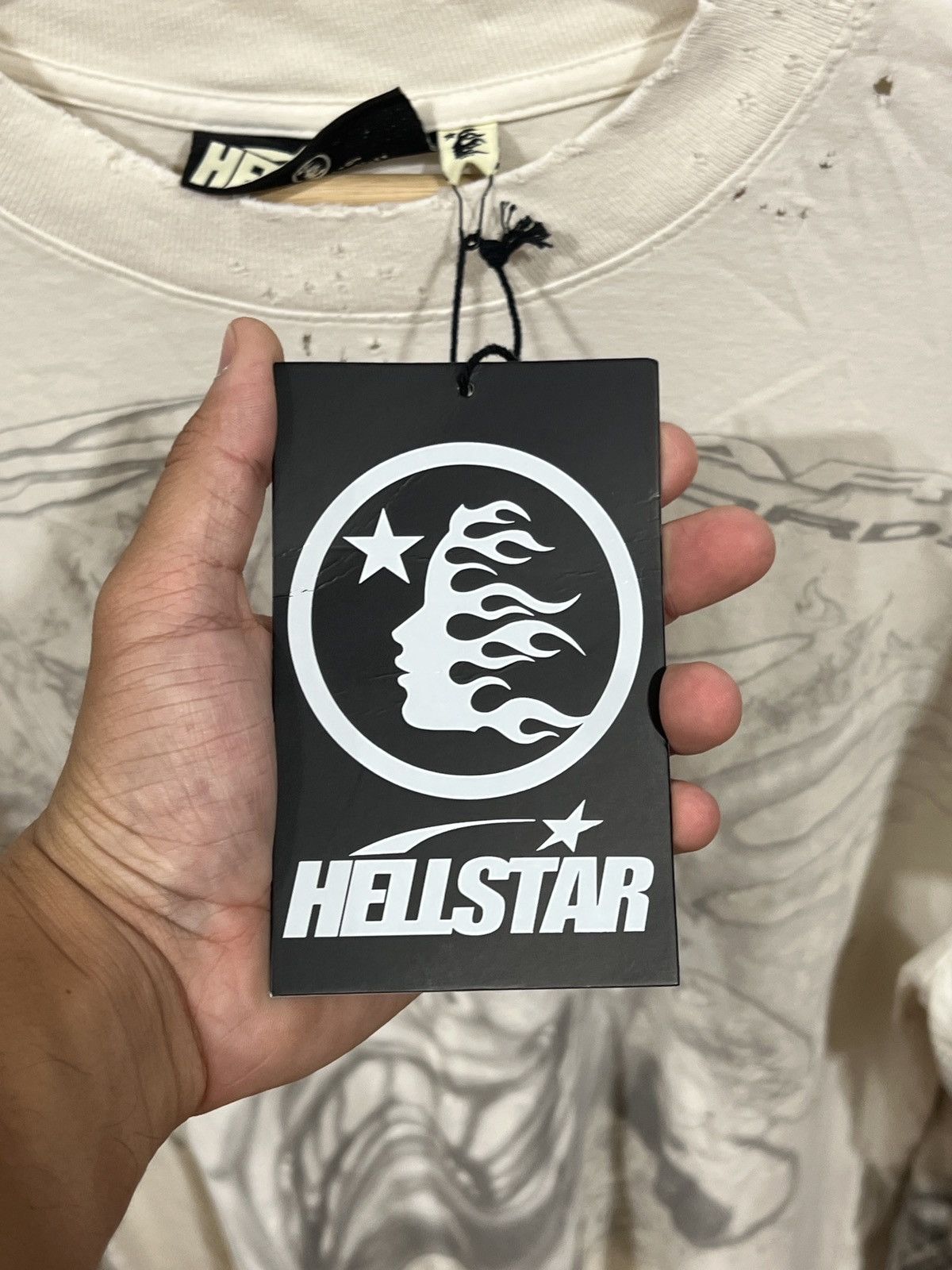 HELLSTAR Hellstar Ogre Face L/S White Tee Size US M / EU 48-50 / 2 - 5 Thumbnail