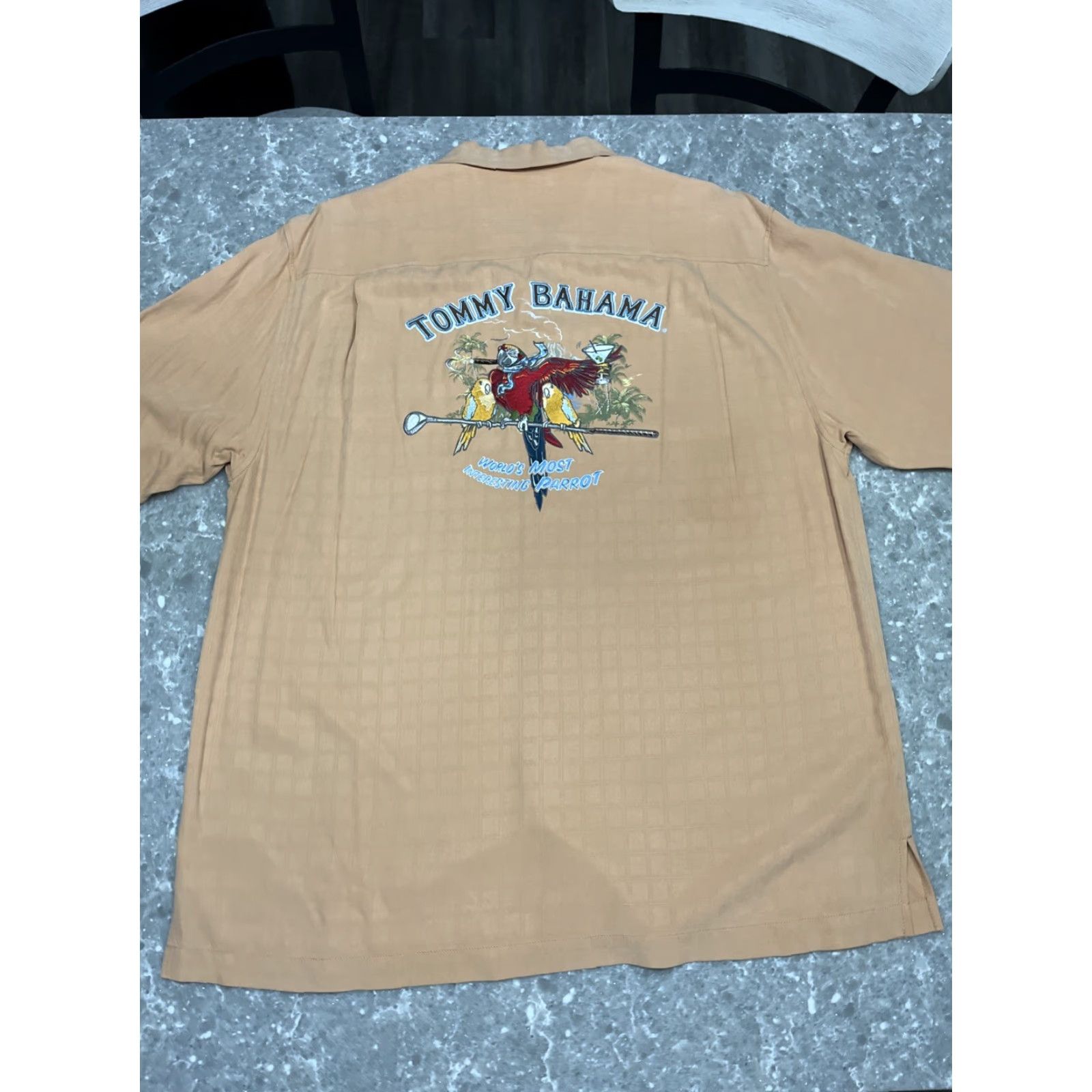 Tommy Bahama Tommy Bahama Shirt Mens L Orange 100% Silk Tropical Floral Hawaiian Camp Button Short Sleeve Button-Up Collared Spread Size US L / EU 52-54 / 3 - 6 Thumbnail