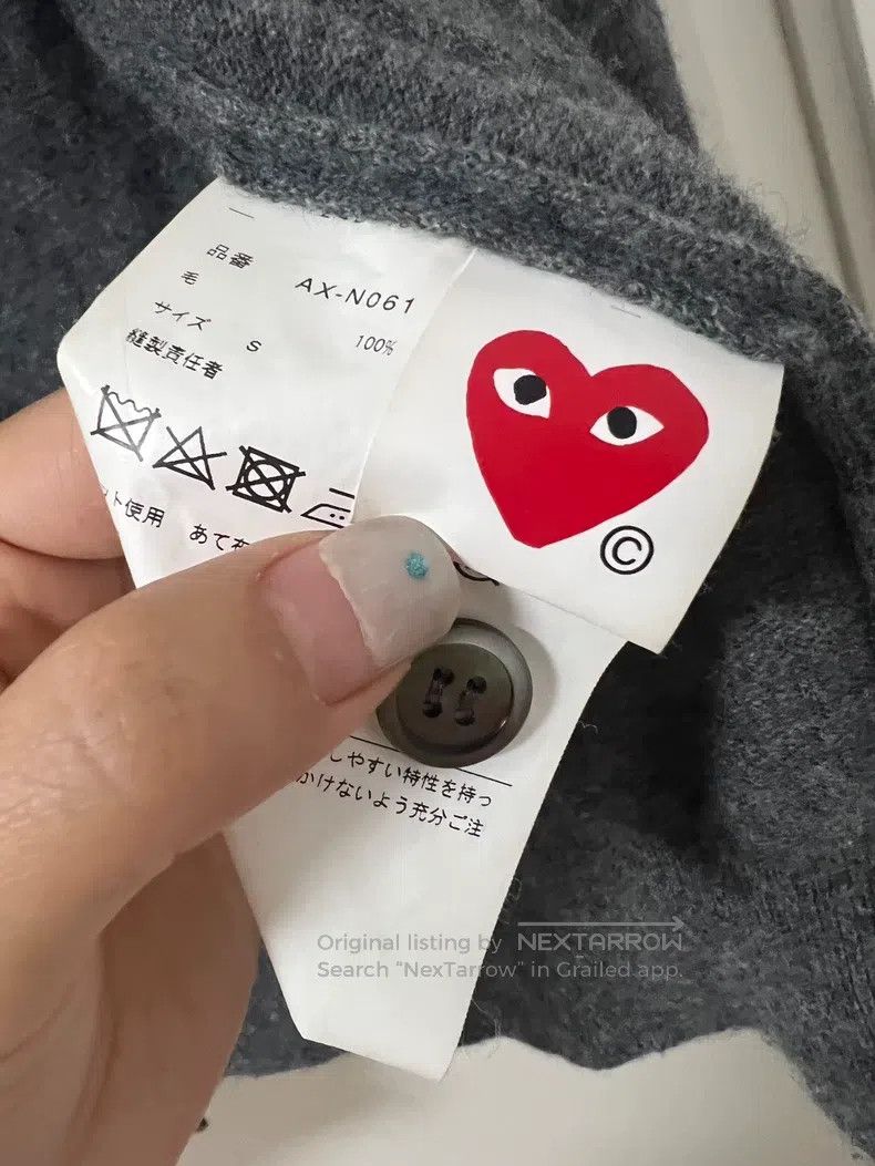 Comme des Garcons Comme Des Garcons Gray heart cardigan Size S / US 4 / IT 40 - 5 Thumbnail