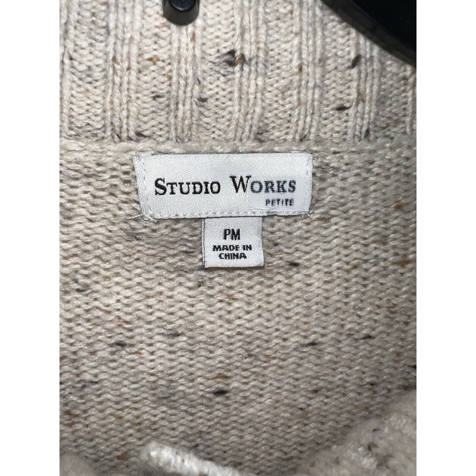 Other Studio Works Sweater Women’s Size Petite Medium Beige Size M / US 6-8 / IT 42-44 - 2 Thumbnail