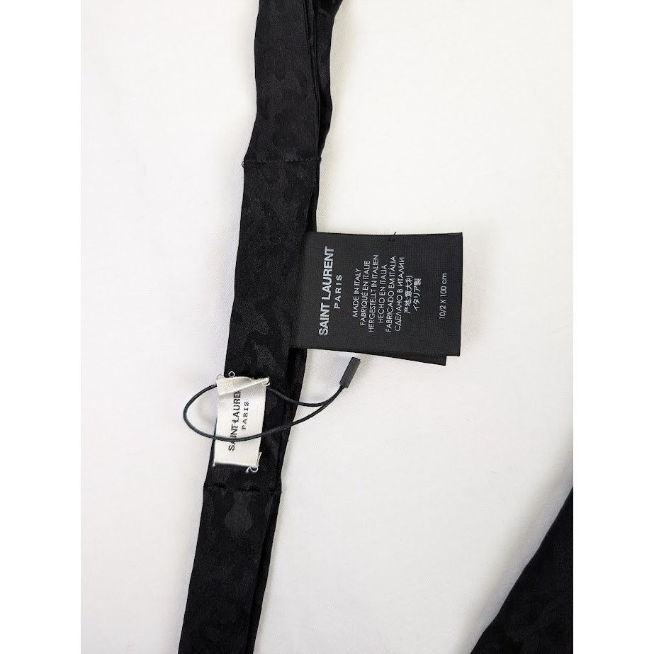 Saint Laurent Paris o1rshd1 Size: L / Silk Jacquard Tie in Black Size ONE SIZE - 7 Thumbnail
