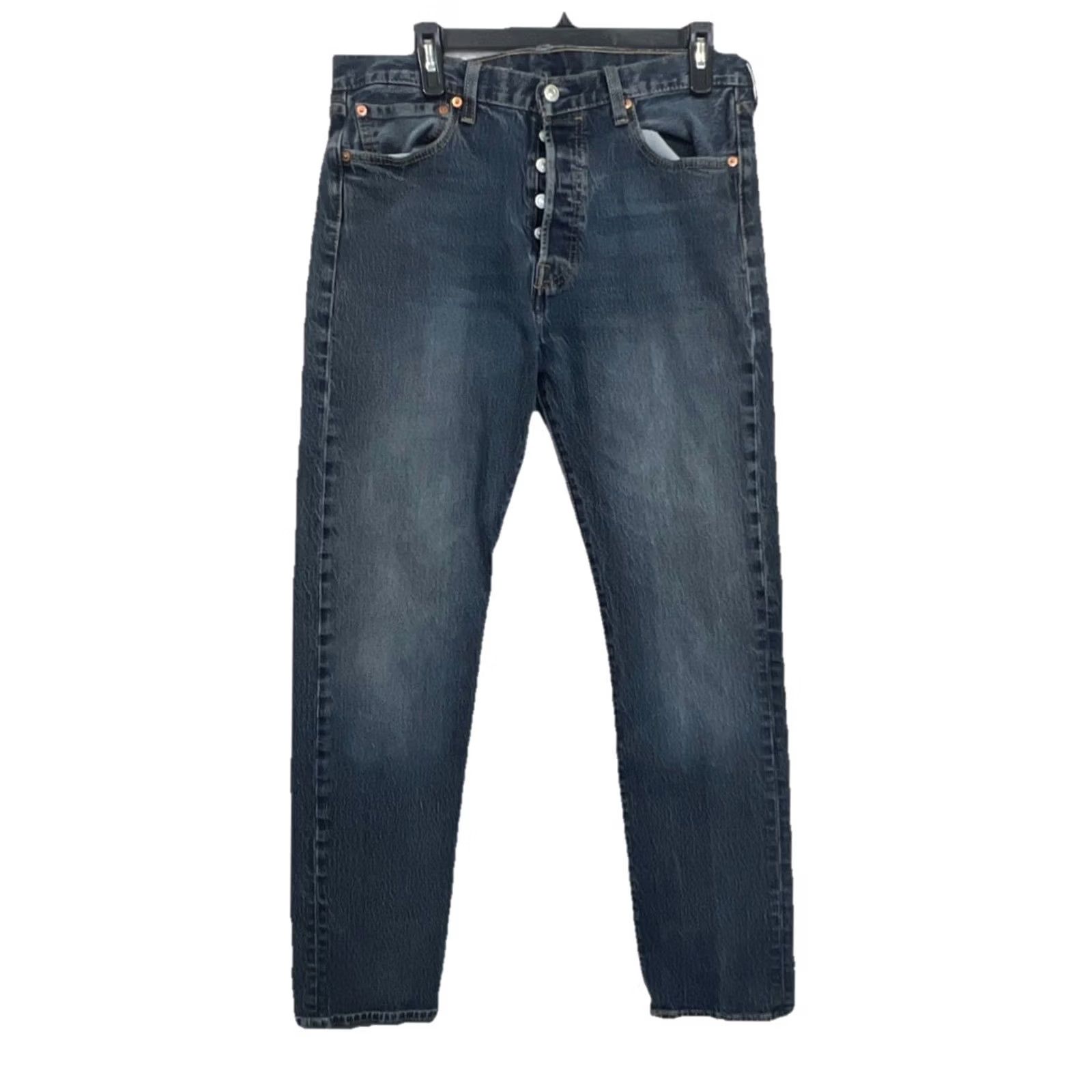 Levi's Levi’s 501 Original Fit Jeans Men’s 33x34 Dark Wash Button Fly Straight Leg Size US 33 - 4 Thumbnail