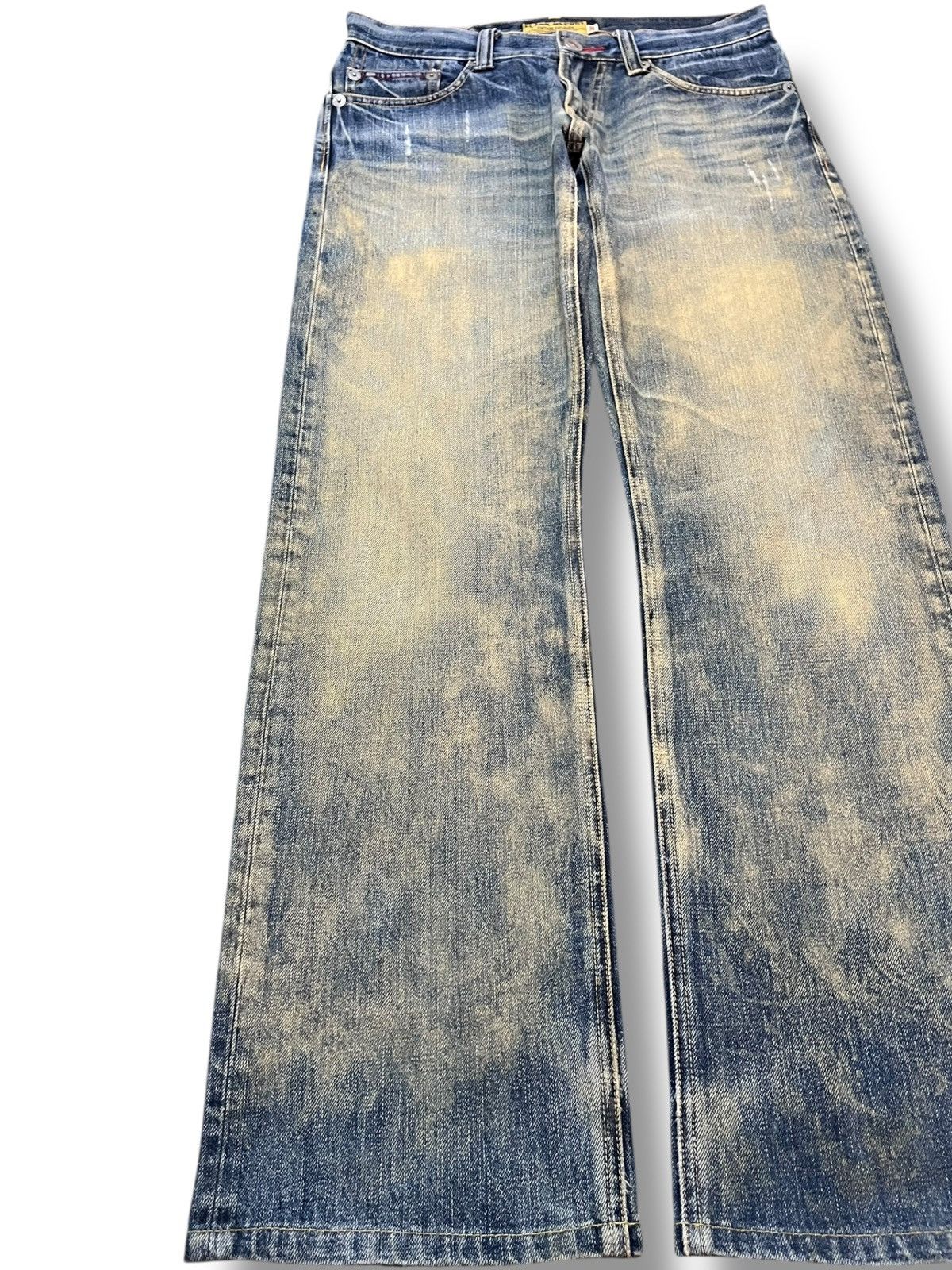 Japanese Brand Vintage Flash Report Mudwash Whiskers Denim Size US 30 / EU 46 - 3 Thumbnail