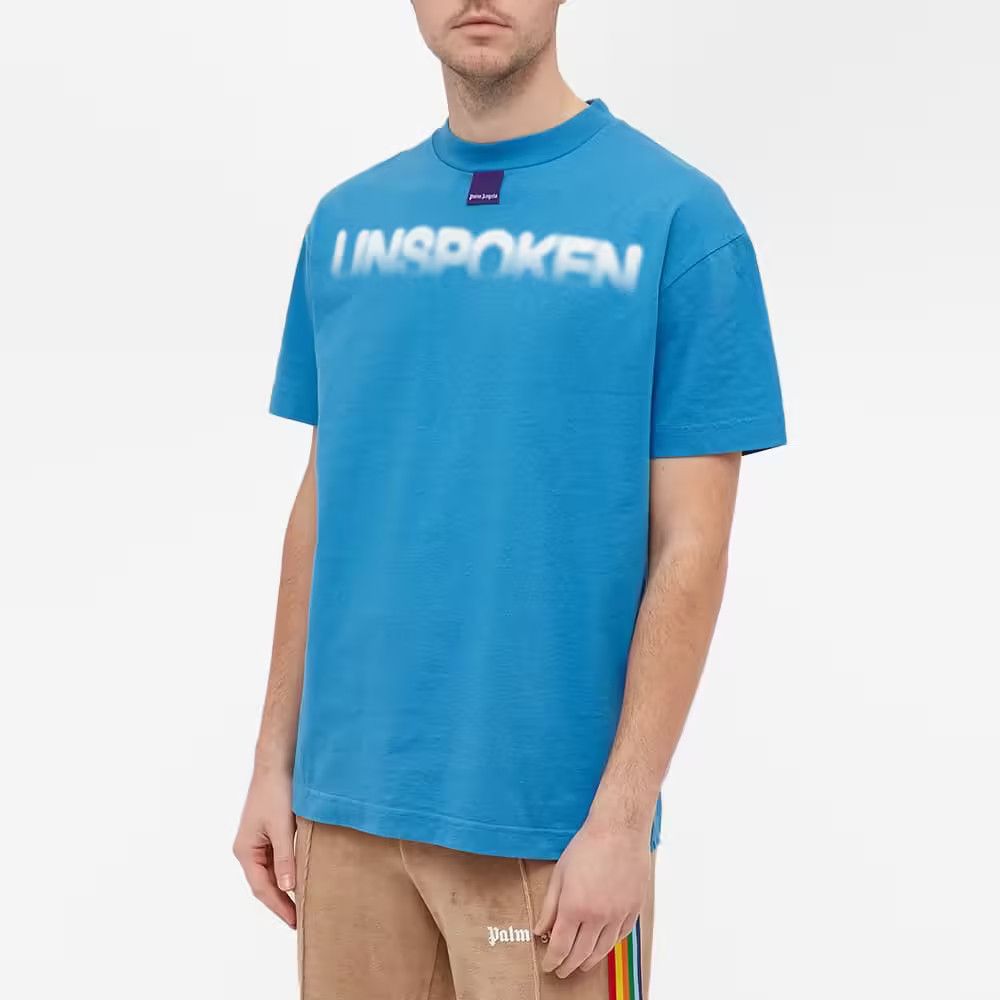 Palm Angels o1y0325 Logo Crewneck T-Shirt in Blue Size US S / EU 44-46 / 1 - 3 Thumbnail
