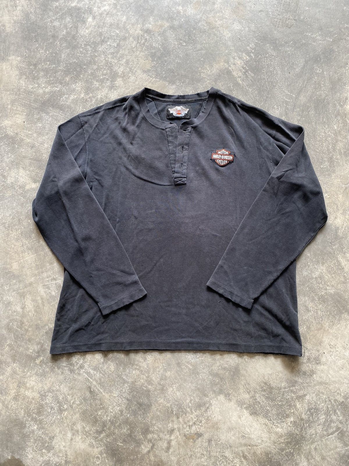 Harley Davidson × Vintage THRASHED & FADED Harley Davidson Longsleeve Size US XL / EU 56 / 4 - 1 Thumbnail