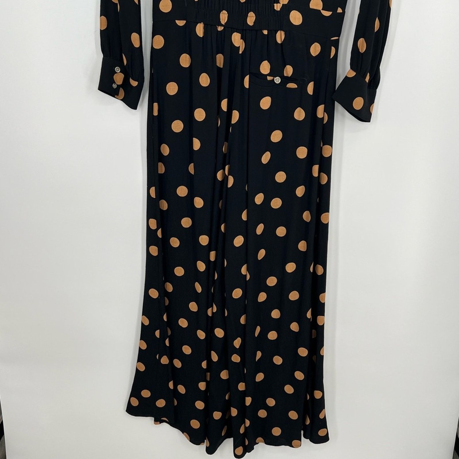 Anthropologie NWT Anthropologie Loveland Wide-Leg Jumpsuit Polka Dots 4 Size 27" / US 4 / IT 40 - 8 Thumbnail