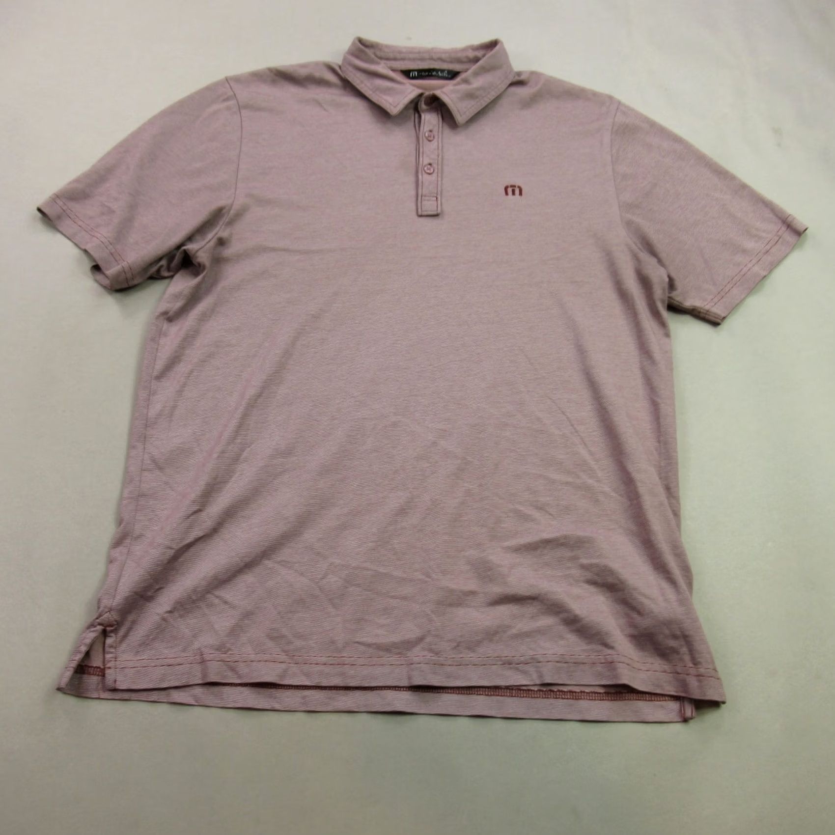 TravisMathew Travis Mathew Mens Large Pink Polo Golf Shirt Short Sleeve Striped Outdoors Polo Size US L / EU 52-54 / 3 - 2 Thumbnail