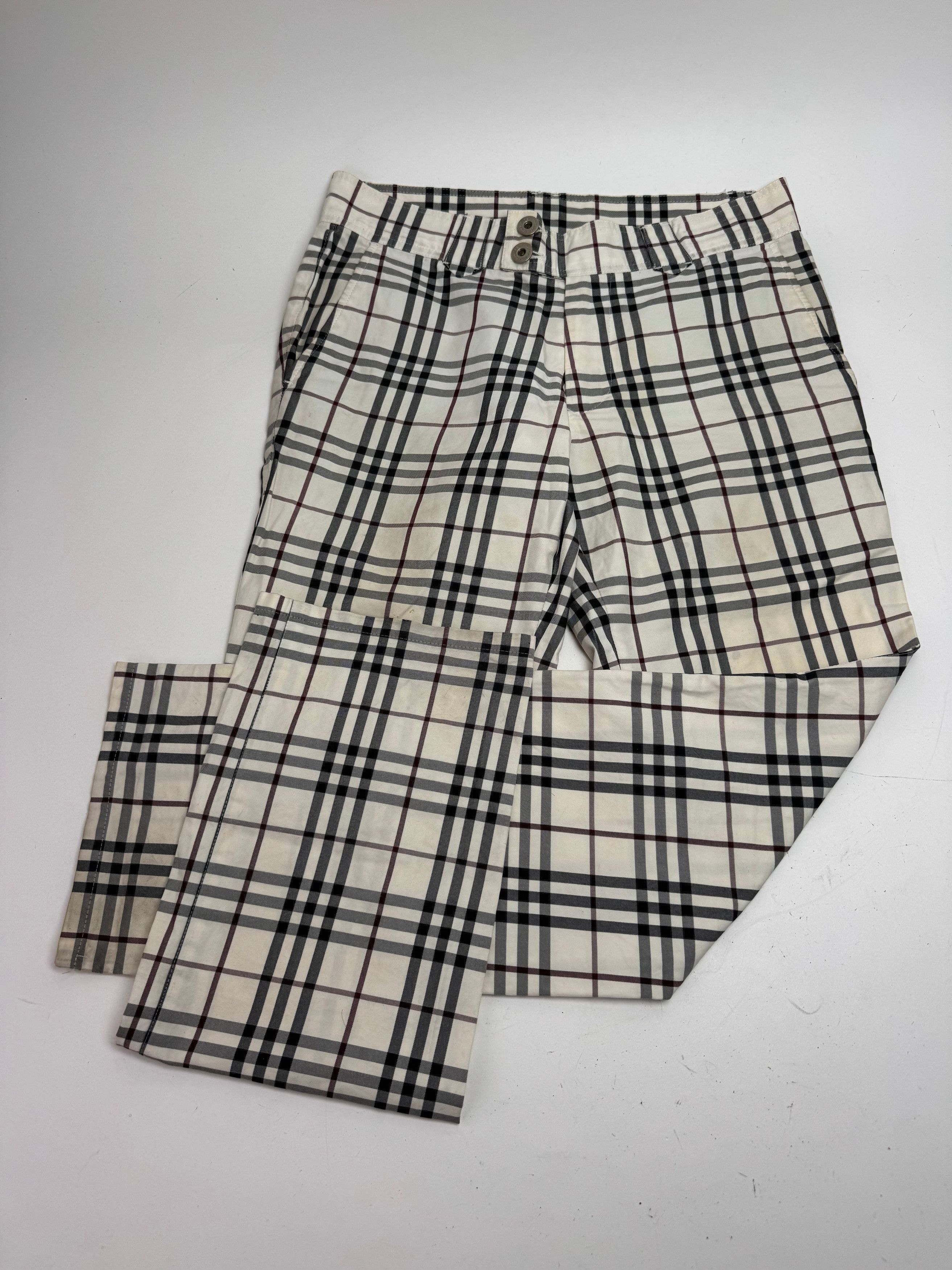 Burberry Vintage Nova Check Pants Beige M Size 27" / US 4 / IT 40 - 1 Thumbnail