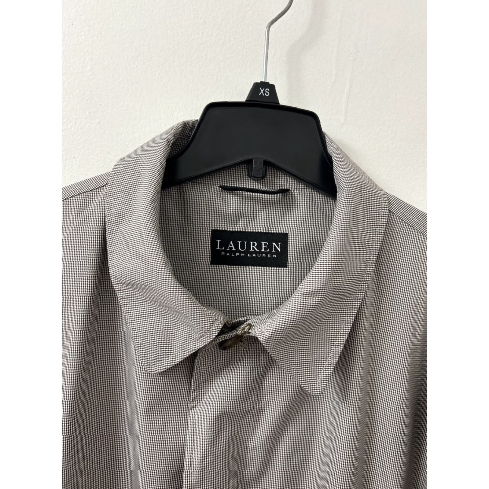 Ralph Lauren VINTAGE Lauren Ralph Lauren Trench Coat Mens 46R Gray Houndstooth Polyester Rain Jacket Size US S / EU 44-46 / 1 - 4 Thumbnail