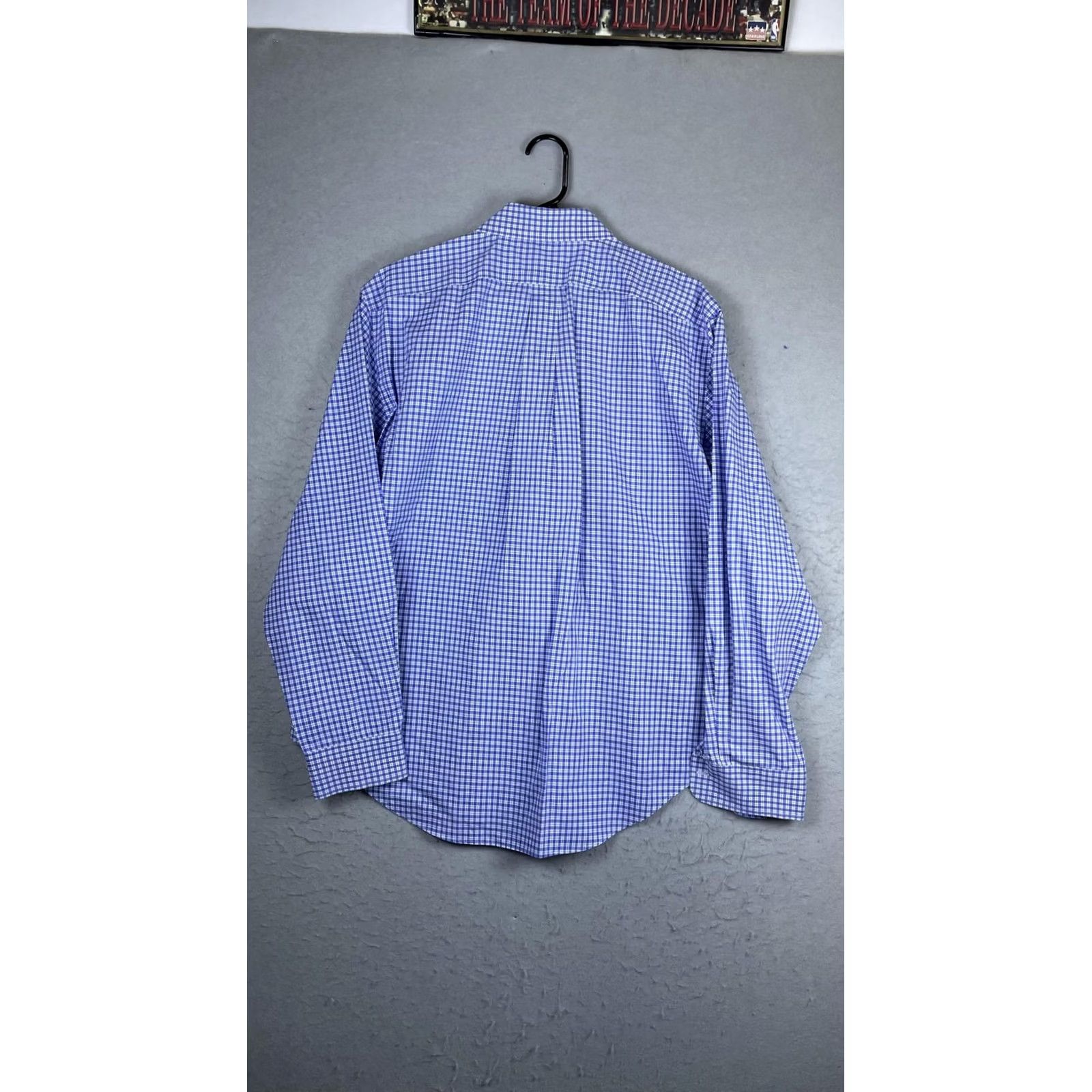 Ralph Lauren Lauren Ralph Lauren Shirt Mens 17.5 36/37 Blue Check Classic Fit Non Iron Dress Shirt Size 48R - 5 Thumbnail