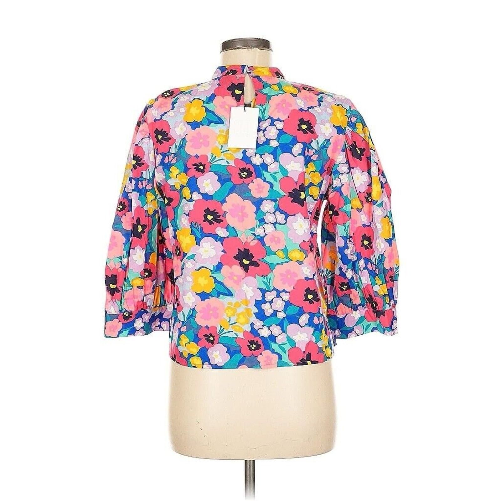 Designer NWT SUR LA VAGUE Floral Top Blouse Puff Sleeves Boho Frieda Size M / US 6-8 / IT 42-44 - 3 Thumbnail