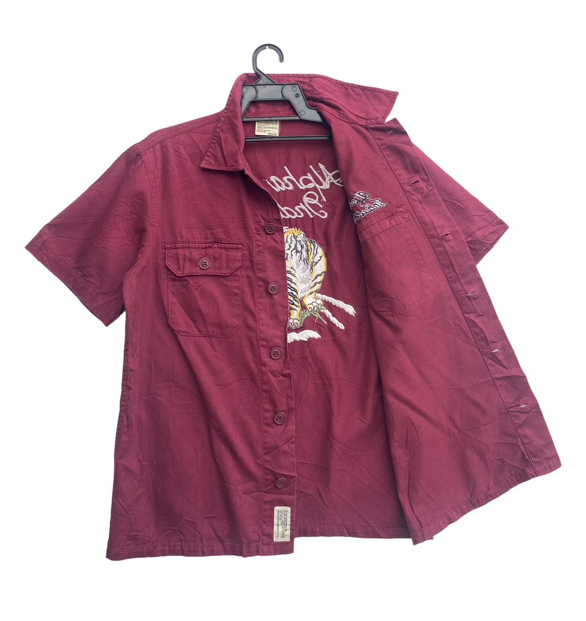 Alpha Industries × Vintage Vtg 90s Alpha Industries tiger roar military souvenir shirts Size US M / EU 48-50 / 2 - 5 Thumbnail