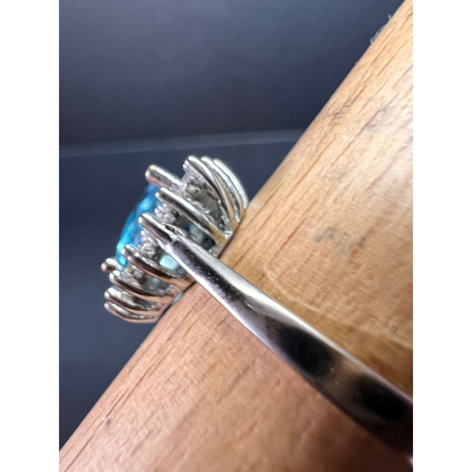 Other Sky blue trillium CZ halo sterling silver ring size 9 Size ONE SIZE - 13 Thumbnail