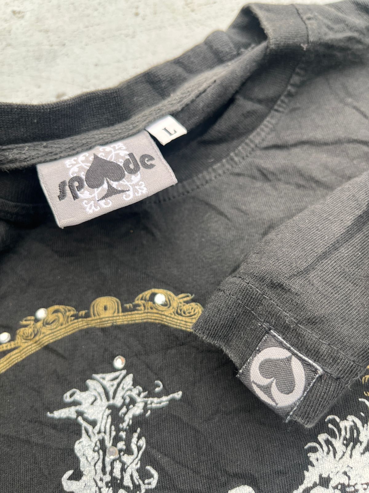 Japanese Brand Vtg Spade "Precious Angel" Y2K Gothic Cross Wings Size US S / EU 44-46 / 1 - 5 Thumbnail